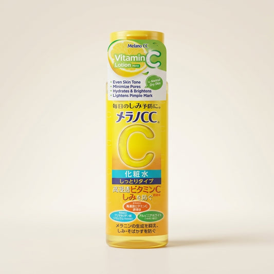 Rohto Melano CC Vitamin C Brightening Lotion Moist 170ml bottle, rich hydrating Japanese brightening toner