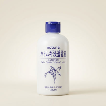 Naturie Hatomugi Skin Conditioning Milk 230ml bottle, silky white Japanese moisturizing emulsion
