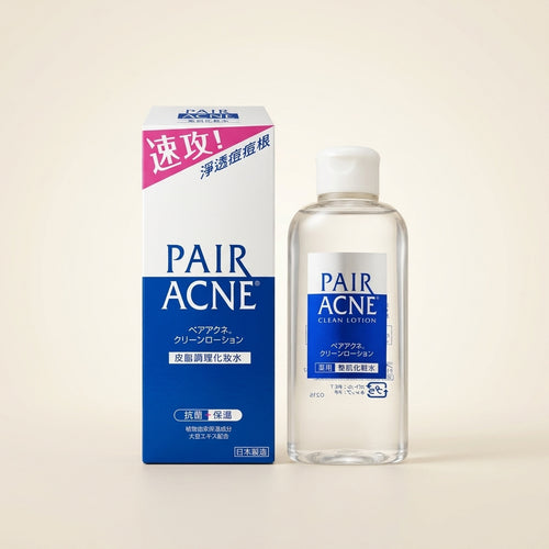 Lion Pair Acne Clean Lotion 160ml bottle, clear medicated Japanese acne prevention toner.