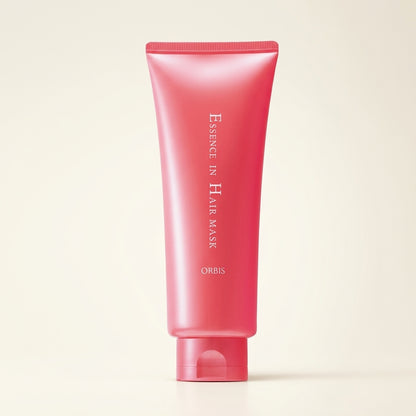 Orbis Essence in Hair Mask 200g jar, premium pink Japanese intensive rinse-off hair treatment.