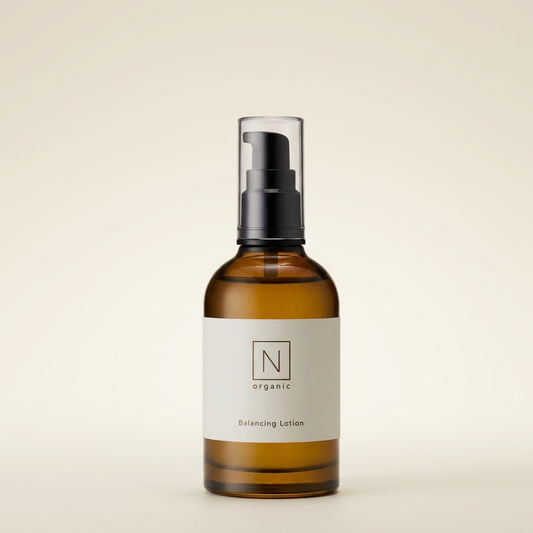 N organic Basic Balancing Lotion 100ml amber glass bottle, premium Japanese hydrating botanical toner