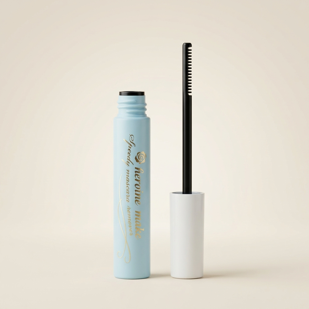 Isehan Kiss Me Heroine Make Speedy Mascara Remover light blue tube with comb applicator, Japanese professional eyelash makeup remover.