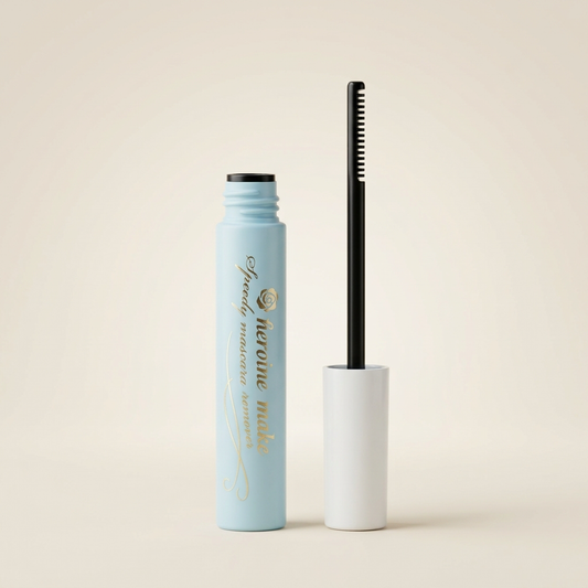 Isehan Kiss Me Heroine Make Speedy Mascara Remover light blue tube with comb applicator, Japanese professional eyelash makeup remover.
