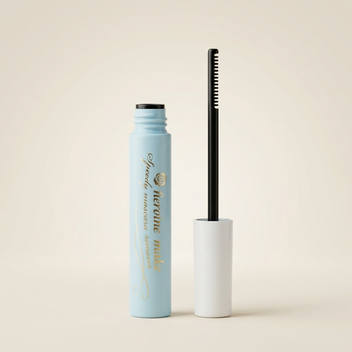 Isehan Kiss Me Heroine Make Speedy Mascara Remover light blue tube with comb applicator, Japanese professional eyelash makeup remover.