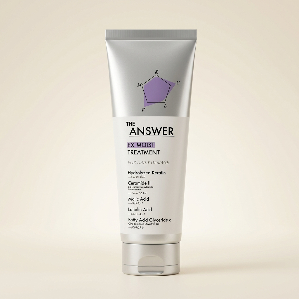 THE ANSWER EX Moist Treatment 220g sleek professional tube, Japanese high-potency protein-repair and deep-hydrating hair mask.