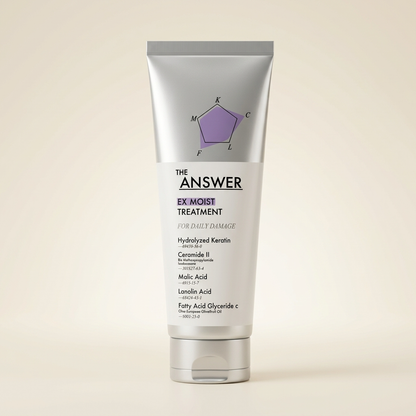 THE ANSWER EX Moist Treatment 220g sleek professional tube, Japanese high-potency protein-repair and deep-hydrating hair mask.