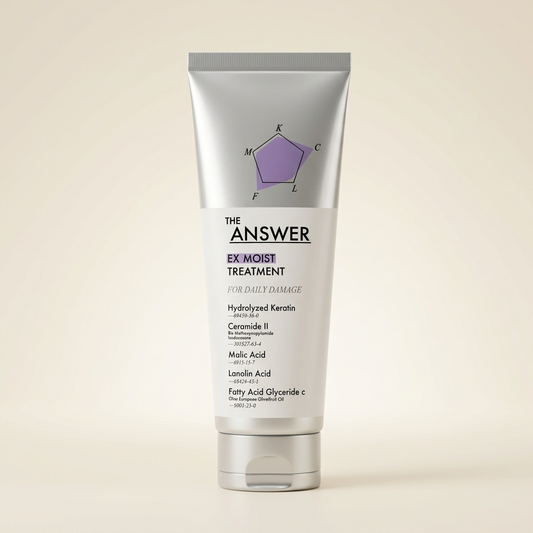 THE ANSWER EX Moist Treatment 220g sleek professional tube, Japanese high-potency protein-repair and deep-hydrating hair mask.
