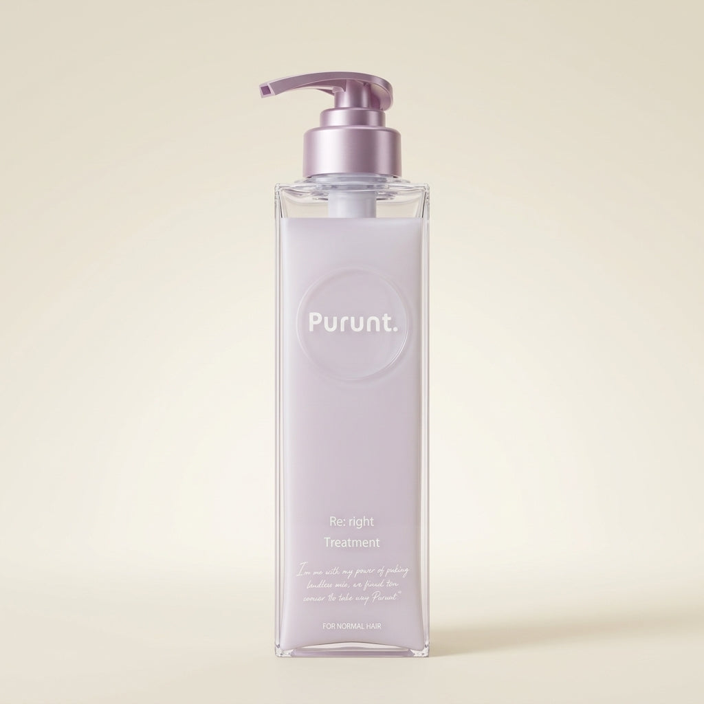 Purunt Relight Treatment 380ml elegant translucent pump bottle, Japanese professional light-reflecting and smoothing hair mask