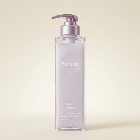 Purunt Relight Treatment 380ml elegant translucent pump bottle, Japanese professional light-reflecting and smoothing hair mask