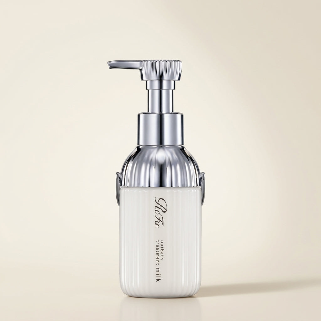 ReFa Milk Protein Out Bath Treatment 100g sleek minimalist pump bottle, Japanese professional leave-in repair and heat-protectant hair milk
