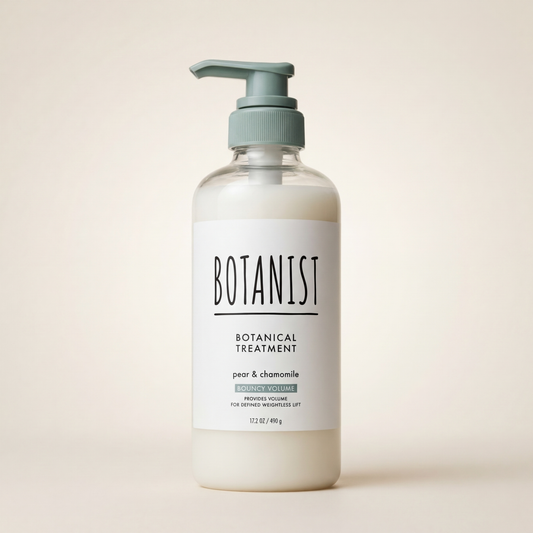 BOTANIST Botanical Treatment Bounty Volume 460ml minimalist white-labeled bottle with black pump and silver-grey accents, Japanese professional plant-derived volumizing and thickening hair conditioner.